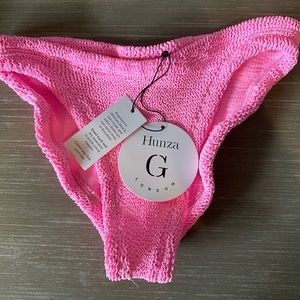 NWT HUNZA G Crinkle Bikini Bottom - Bubblegum